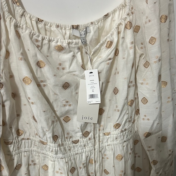 Joie Dresses & Skirts - Joie White and Gold Patterned Dress